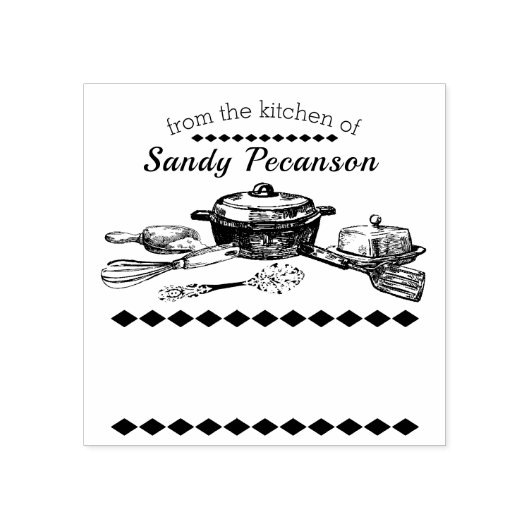 gebruiksvoorwerpen uit de keuken van postzegel rubberstempel (Afrduk)