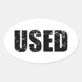 GEBRUIKT OVALE STICKER (Voorkant)