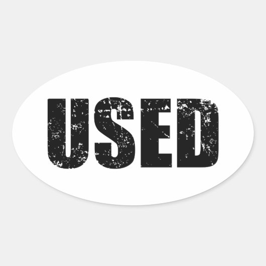 GEBRUIKT OVALE STICKER (Voorkant)