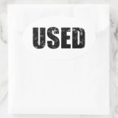 GEBRUIKT OVALE STICKER (Tas)