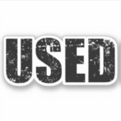 GEBRUIKT STICKER (Voorkant)