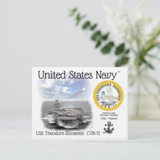 GEBRUIKT THEODORE ROOSEVELT CVN-71 - Briefkaart (Staand voorkant)