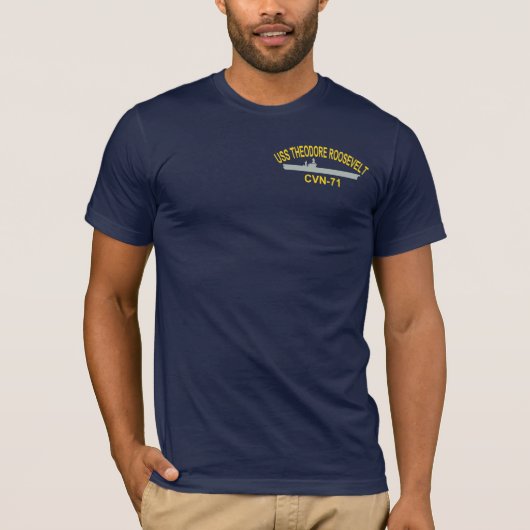 GEBRUIKT THEODORE ROOSEVELT CVN-71 T-Shirt (Voorkant)