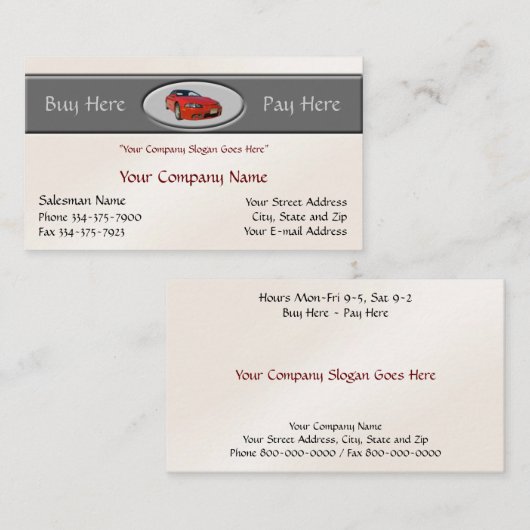 Gebruikt Visitekaartje voor autodealers (Voorkant / Achterkant)