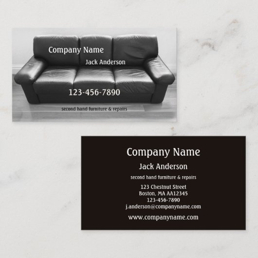 Gebruikt Visitekaartje voor reparatie van stofferi (Voorkant / Achterkant)