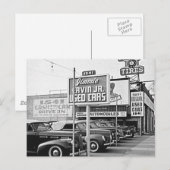 Gebruikte auto Lot Hollywood California Briefkaart (Voorkant / Achterkant)