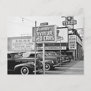Gebruikte auto Lot Hollywood California Briefkaart