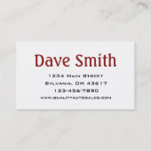 Gebruikte autodealer en service visitekaartje (Achterkant)