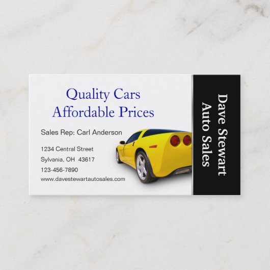 Gebruikte autodealer visitekaartje (Voorkant)