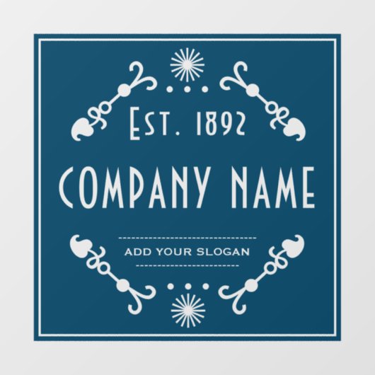 Gebruikte bedrijfsnaam, decoratief raamsticker (Vel)