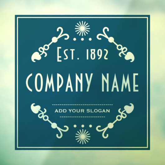 Gebruikte bedrijfsnaam, decoratief raamsticker (Vel 3)