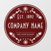 Gebruikte bedrijfsnaam, decoratief raamsticker (Vel)