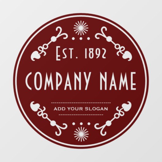 Gebruikte bedrijfsnaam, decoratief raamsticker (Vel)