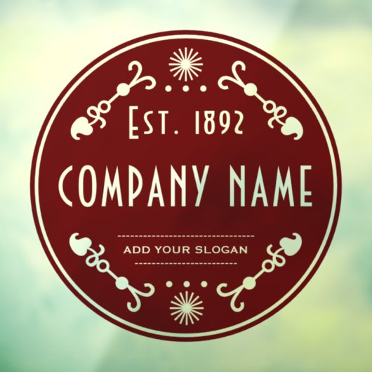 Gebruikte bedrijfsnaam, decoratief raamsticker (Vel 3)