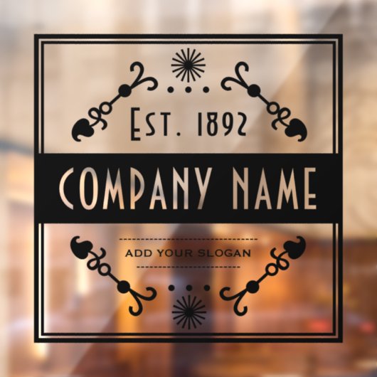 Gebruikte bedrijfsnaam, decoratief raamsticker (Vel 2)