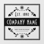 Gebruikte bedrijfsnaam, decoratief raamsticker (Vel)