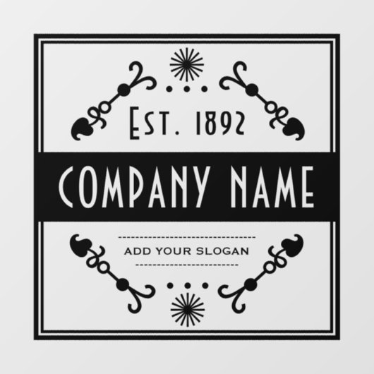 Gebruikte bedrijfsnaam, decoratief raamsticker (Vel)