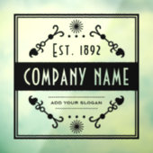 Gebruikte bedrijfsnaam, decoratief raamsticker (Vel 3)