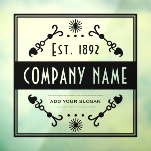 Gebruikte bedrijfsnaam, decoratief raamsticker (Vel 3)