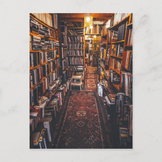 Gebruikte Boekwinkel Interieur Foto Briefkaart (Voorkant)