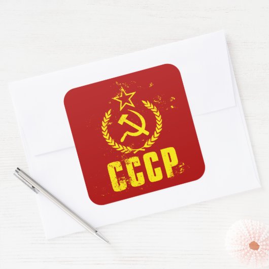 Gebruikte communistische CCCP Stickers (Envelop)