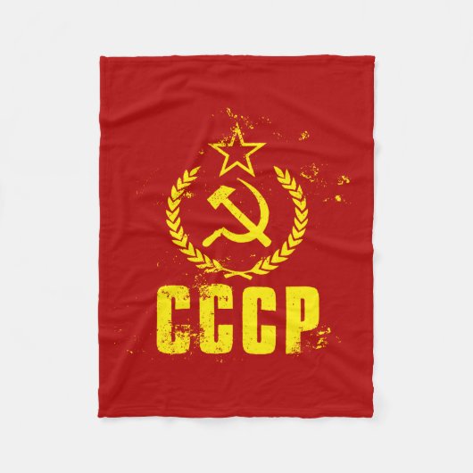 Gebruikte communistische CCCP-vlaggenbanken Fleece Deken (Voorkant)