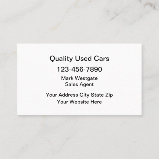 Gebruikte creditcard voor autodealers visitekaartje (Achterkant)