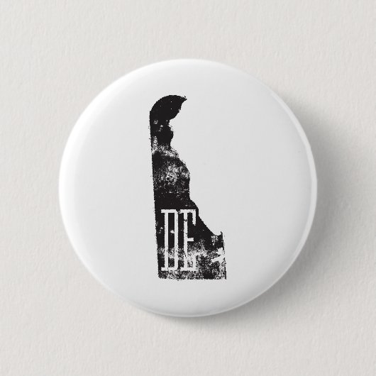 Gebruikte Delawar State Map DE Abbreture Ronde Button 5,7 Cm (Voorkant)