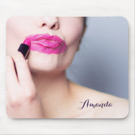 Gebruikte lipstick-naam mousepad muismat