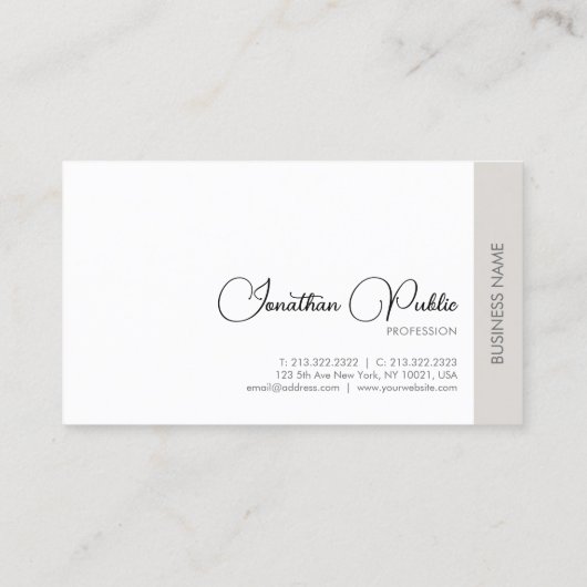 Gebruikte naam Aangepast bedrijf Logo Elegant Mode Visitekaartje (Achterkant)