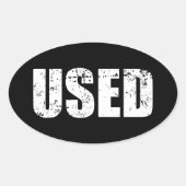 GEBRUIKTE OVAL-STICKER OVALE STICKER (Voorkant)