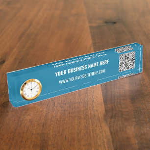 Gebruikte uw QR-code en aangepaste tekst promotion Naambordje