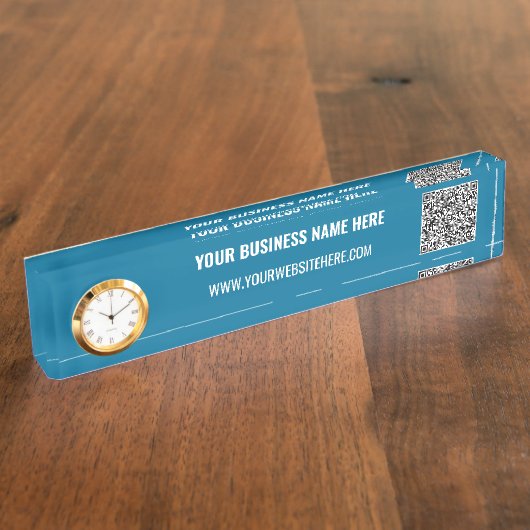 Gebruikte uw QR-code en aangepaste tekst promotion Naambordje (Zijkant)