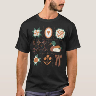 Gebruikte Vintage Tegels Decoratie Mallard Eend Vr T-shirt