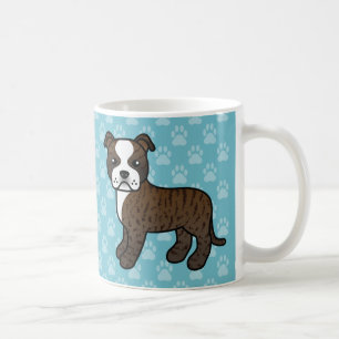 Gebruind En Witte Staffordshire Bull Terrier Koffiemok