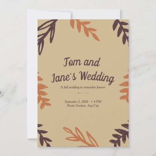 Gebruinde Bladeren Vallen Kaart (Voorkant)