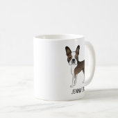 Gebruinde Boston Terrier Mopshond & Naam Koffiemok (Voorkant rechts)