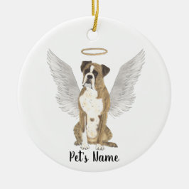 Gebruinde Boxer Sympathie Herdenking  Keramisch Ornament