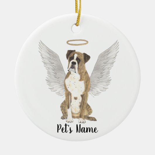 Gebruinde Boxer Sympathie Herdenking  Keramisch Ornament (Voorkant)