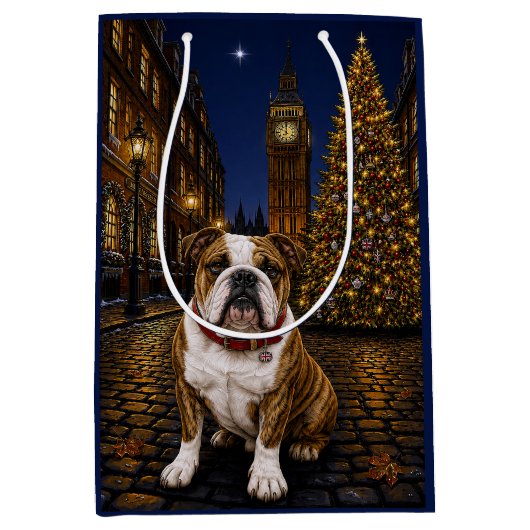 Gebruinde Bulldog Vakantie  Medium Cadeauzakje (Voorkant)