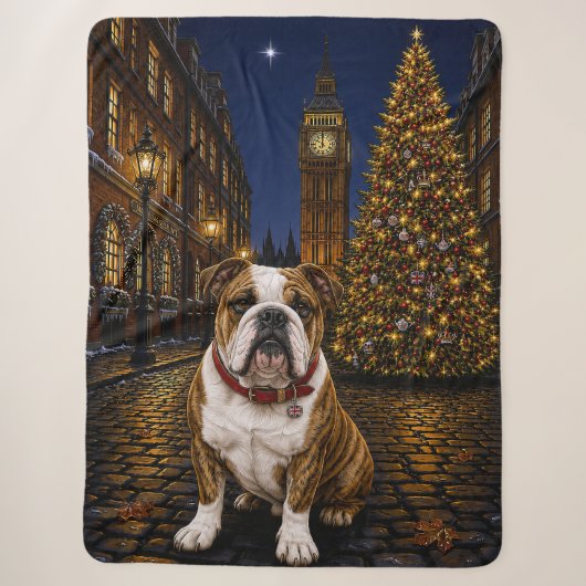 Gebruinde Bulldog Vakantie Sherpa Deken (Voorkant)