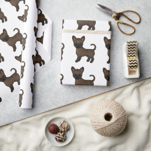 Gebruinde Chihuahua met Effen Vacht Cute Hond Patr Cadeaupapier