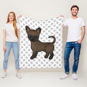 Gebruinde Chihuahua met gladde vacht Cartoon Hond Fleece Deken