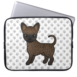 Gebruinde Chihuahua met gladde vacht Cartoon Hond Laptop Sleeve