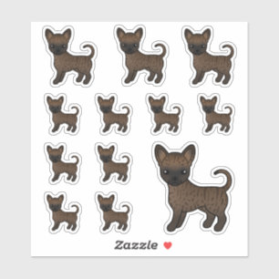 Gebruinde Chihuahua met gladde vacht Cute Cartoon Sticker