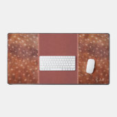Gebruinde echo's gestippelde ree & geborduurd bureaumat (Keyboard & Muis)