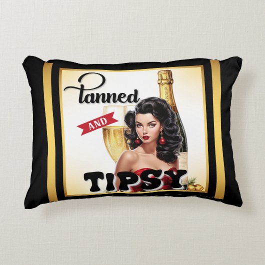 Gebruinde en aangeschoten Pin-up Kussen (Voorkant)