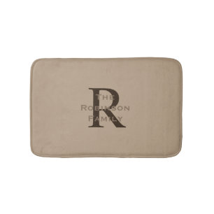 Gebruinde en bruine naam met monogram badmat