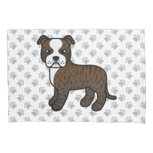 Gebruinde En Witte Staffie Mooie Cartoon Hond & Po Kussensloop