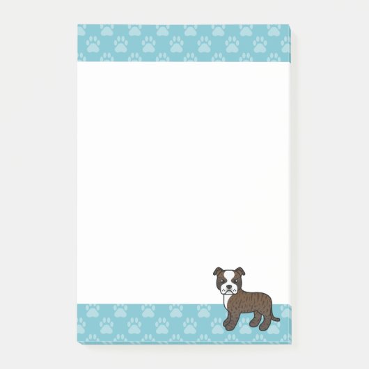 Gebruinde En Witte Staffordshire Bull Terrier Hond Post-it® Notes (Voorkant)